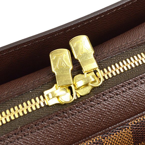 LOUIS VUITTON TRIANA HAND BAG PURSE DAMIER CANVAS EBENE - Picture 5 of 11